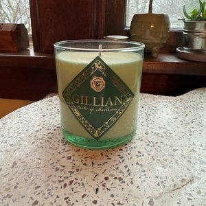 Bijou Candles 10 Oz Gillian Book of Shadows Candle, sage green glass, NEW